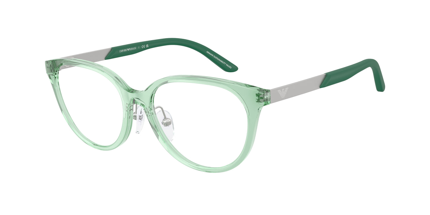 Emporio Armani Kids EK3010 Cat Eye Eyeglasses 6281-Shiny Transparent Green 48-130-15 - Color Map Green