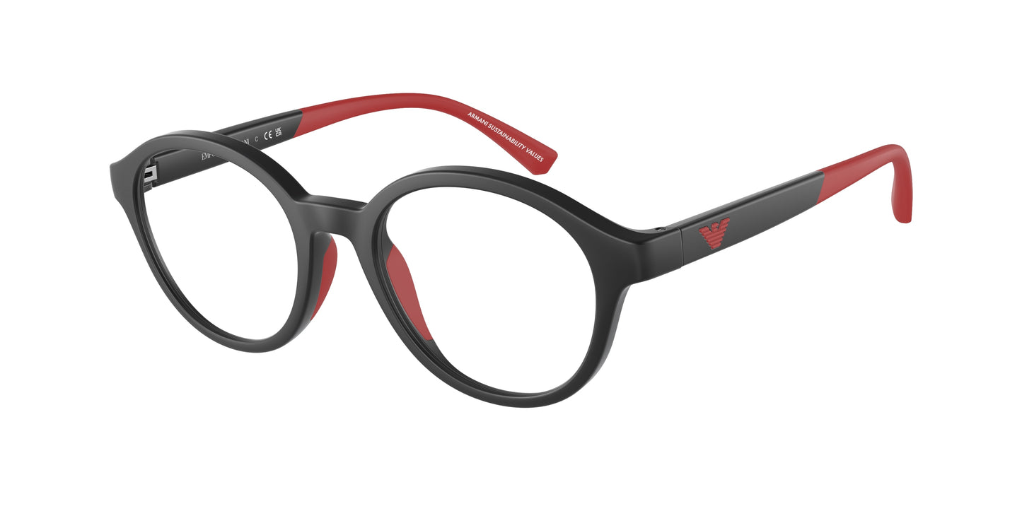 Emporio Armani Kids EK3202 Round Eyeglasses 5001-Matte Black 47-125-18 - Color Map Black