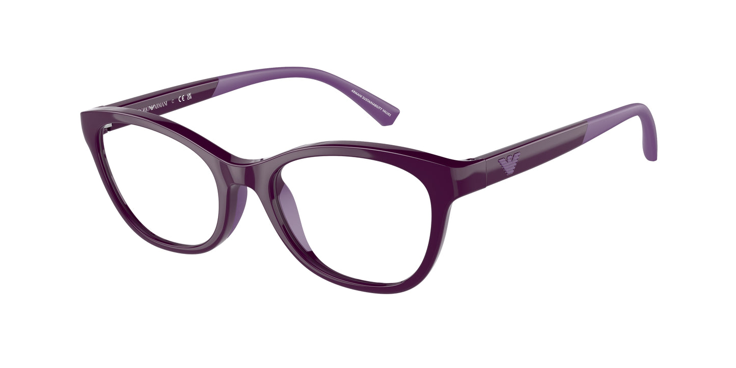 Emporio Armani Kids EK3204 Cat Eye Eyeglasses 5115-Shiny Violet 48-125-17 - Color Map Violet