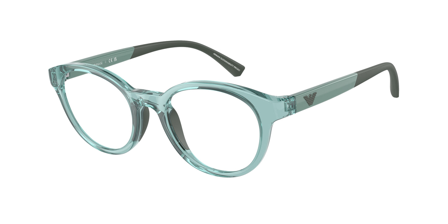 Emporio Armani Kids EK3205 Phantos Eyeglasses 5741-Shiny Transparent Light Blue 46-125-18 - Color Map Blue