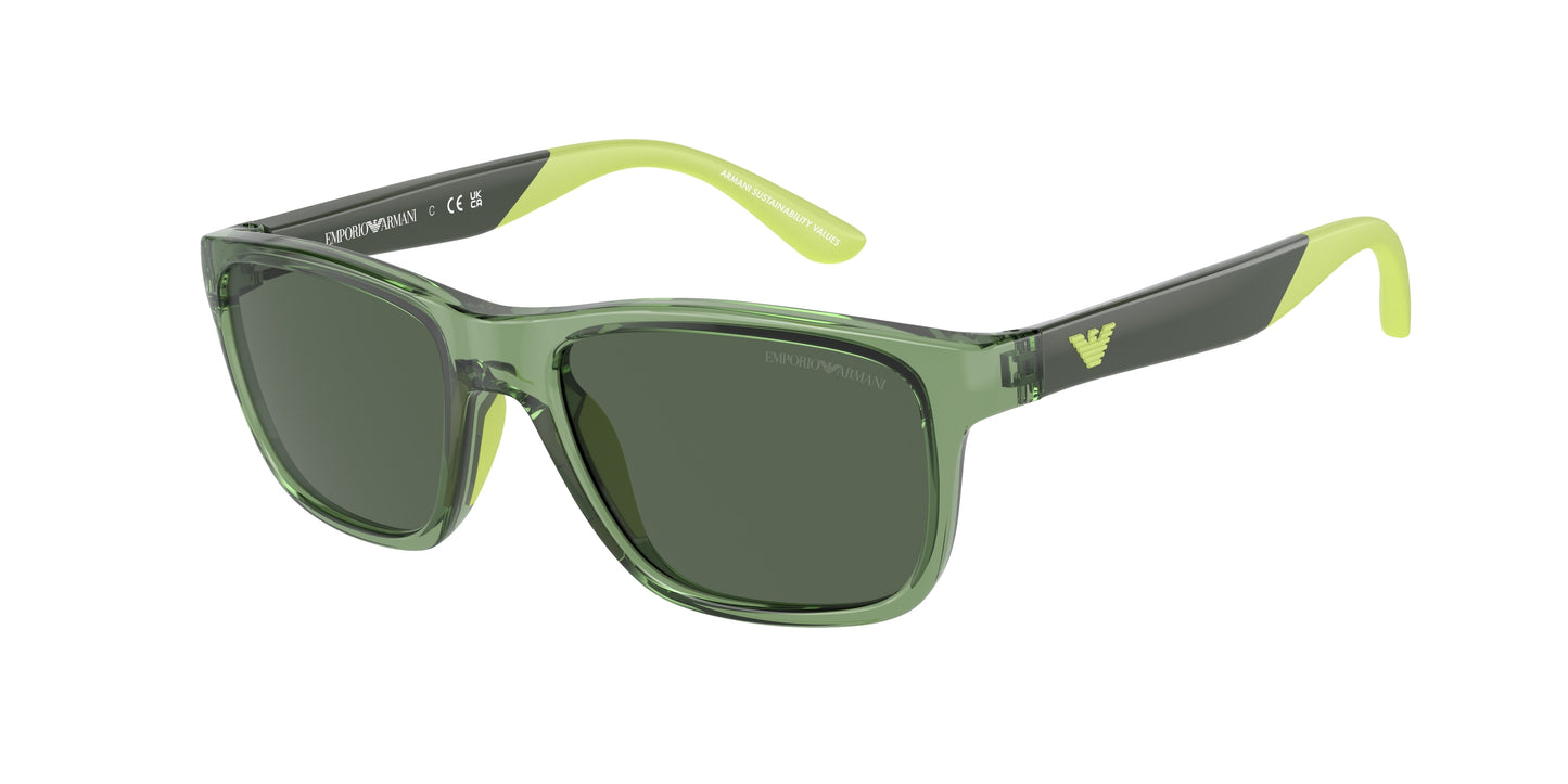 Emporio Armani Kids EK4002F Pillow Sunglasses 535971-Shiny Transparent Green 48-125-16 - Color Map Green