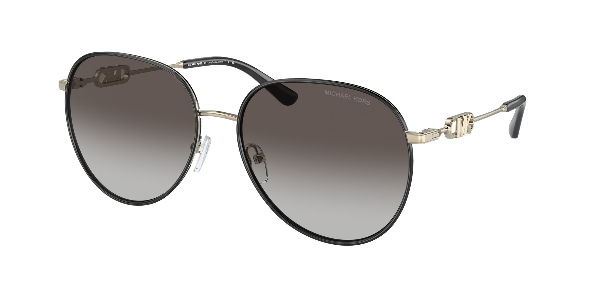 Michael Kors EMPIRE MK1128J Pilot Sunglasses  10148G-Light Gold/Black 58-145-17 - Color Map Gold