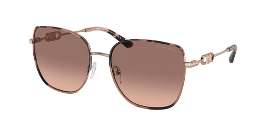 Michael Kors EMPIRE SQUARE 2 MK1129J Square Sunglasses  110813-Rose Gold/Pink Tortoise 56-140-18 - Color Map Gold