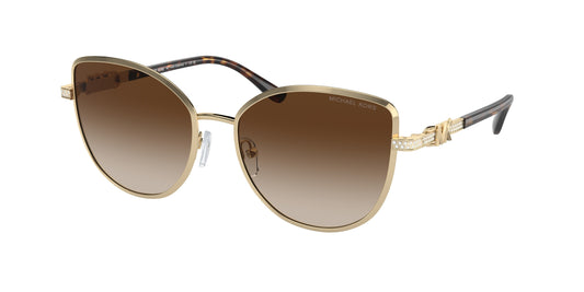 Michael Kors CATALONIA MK1144B Cat Eye Sunglasses  101413-Shiny Light Gold 56-140-17 - Color Map Gold