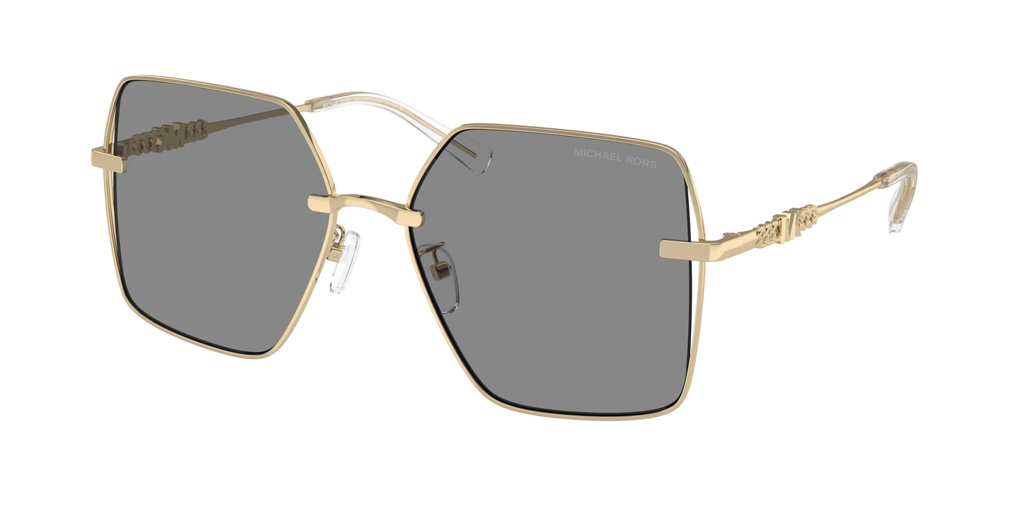 Michael Kors SANYA MK1157D Square Sunglasses  10143F-Shiny Light Gold 58-145-17 - Color Map Gold