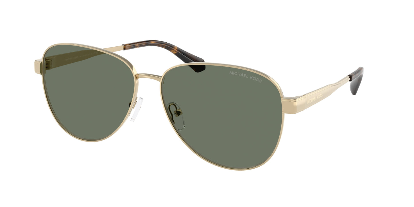 Michael Kors BIARRITZ MK1160 Pilot Sunglasses  10143H-Light Gold Shiny 61-145-14 - Color Map Gold