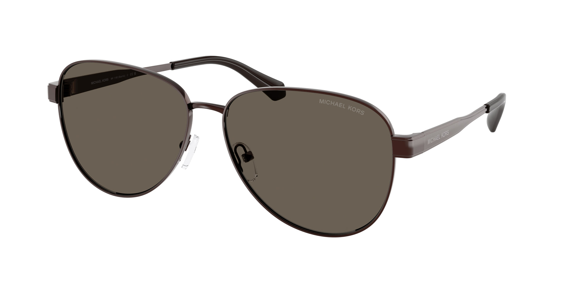Michael Kors BIARRITZ MK1160 Pilot Sunglasses  1891/3-Chocolate Shiny 61-145-14 - Color Map Brown