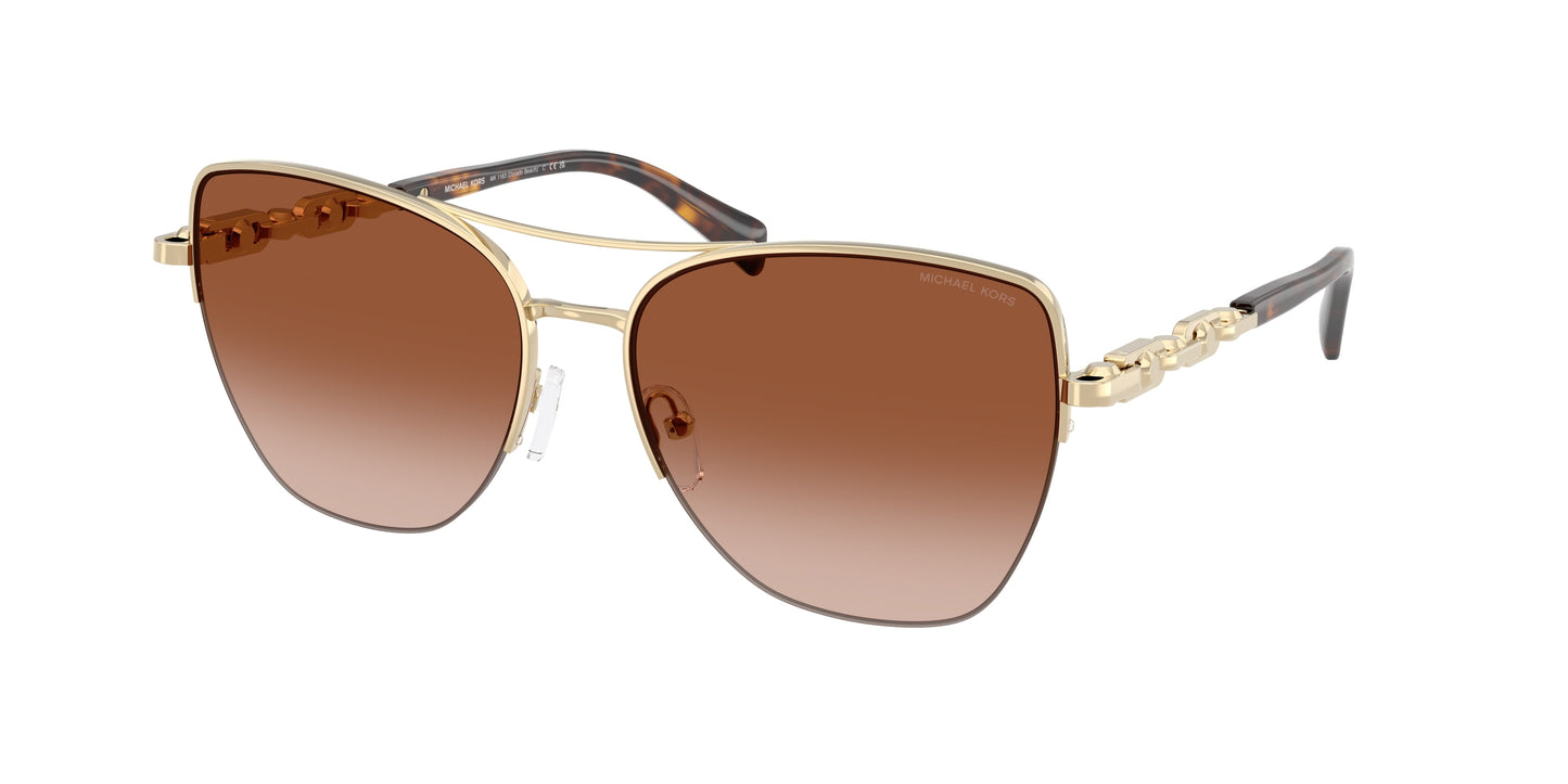 Michael Kors DORADO BEACH MK1163 Square Sunglasses  101413-Light Gold Shiny 57-140-16 - Color Map Gold