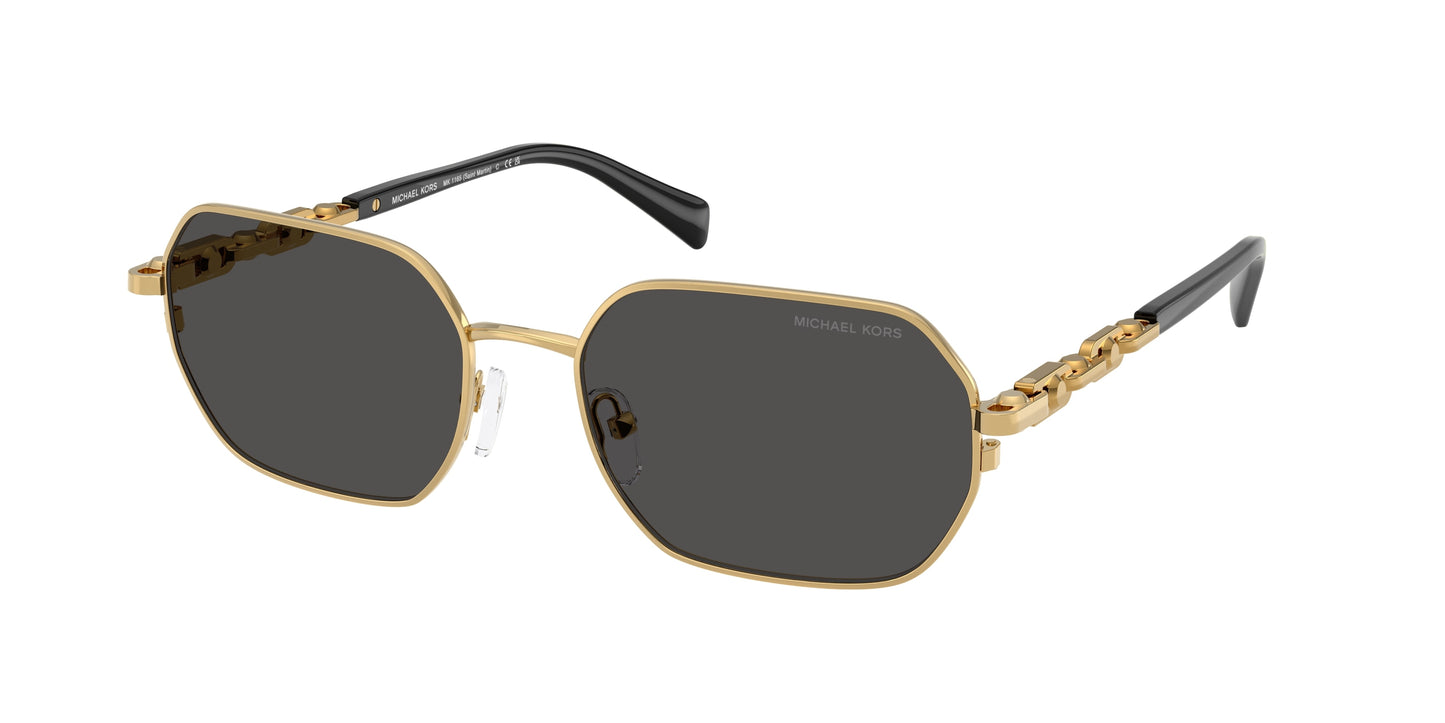 Michael Kors SAINT MARTIN MK1165 Irregular Sunglasses  189687-Yellow Gold Shiny 57-145-18 - Color Map Gold