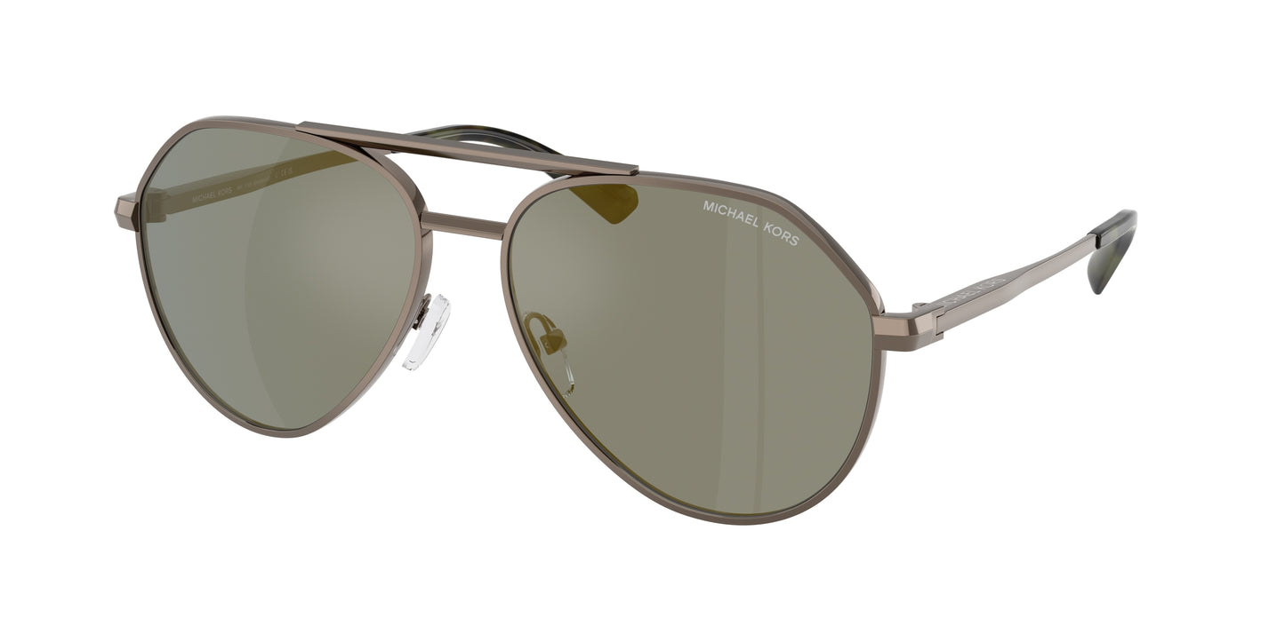 Michael Kors BRENTWOOD MK1168 Pilot Sunglasses  10014T-Matte Husk 60-145-15 - Color Map Grey
