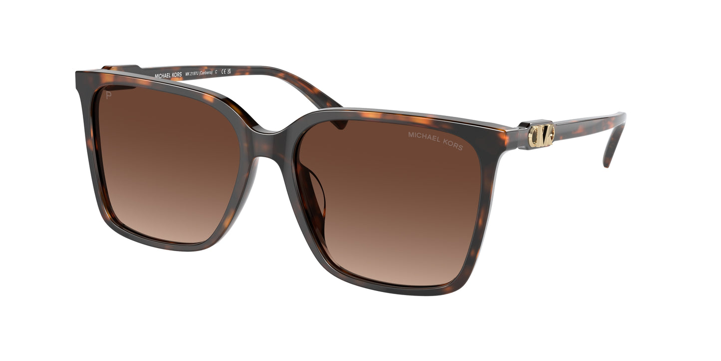 Michael Kors CANBERRA MK2197U Square Sunglasses  3006T5-Dark Tortoise 56-140-16 - Color Map Tortoise