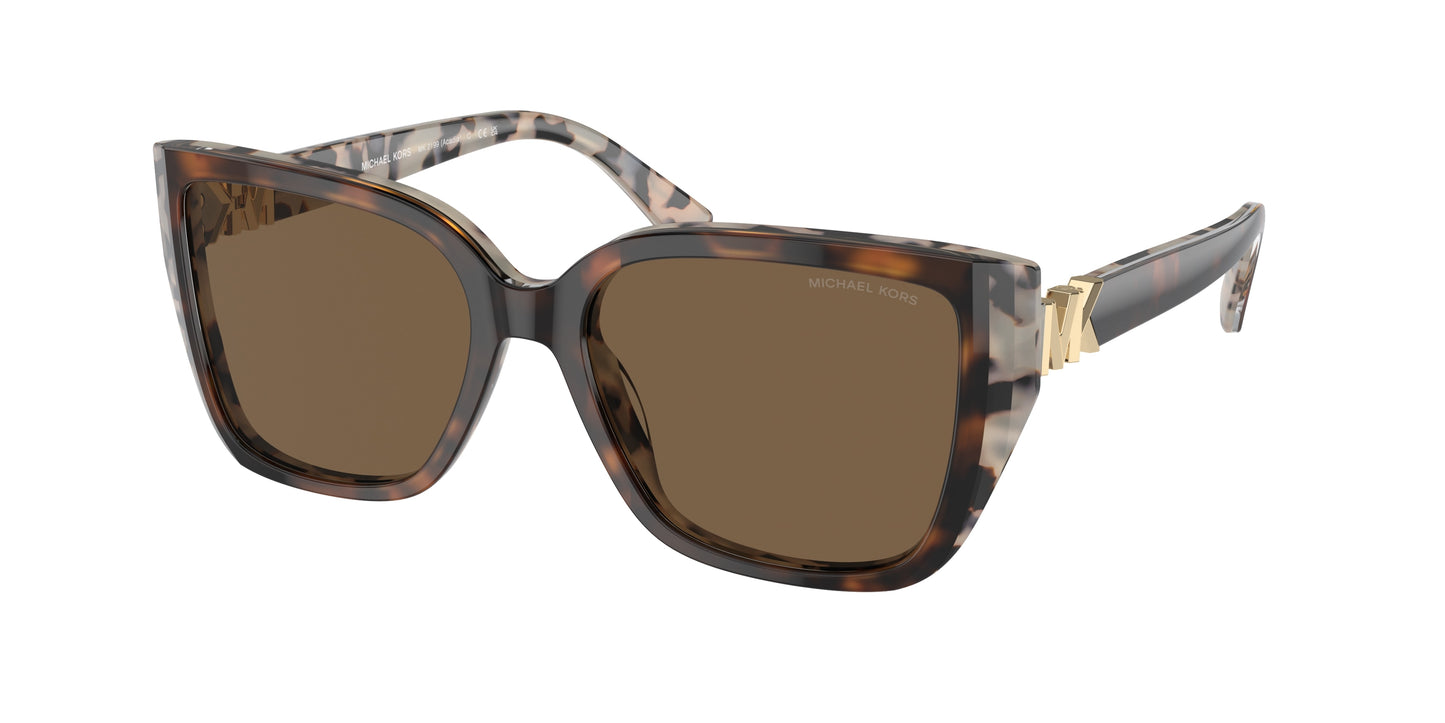 Michael Kors ACADIA MK2199 Rectangle Sunglasses  395173-Bi Layer Dark/Cream Tortoise 55-135-17 - Color Map Tortoise