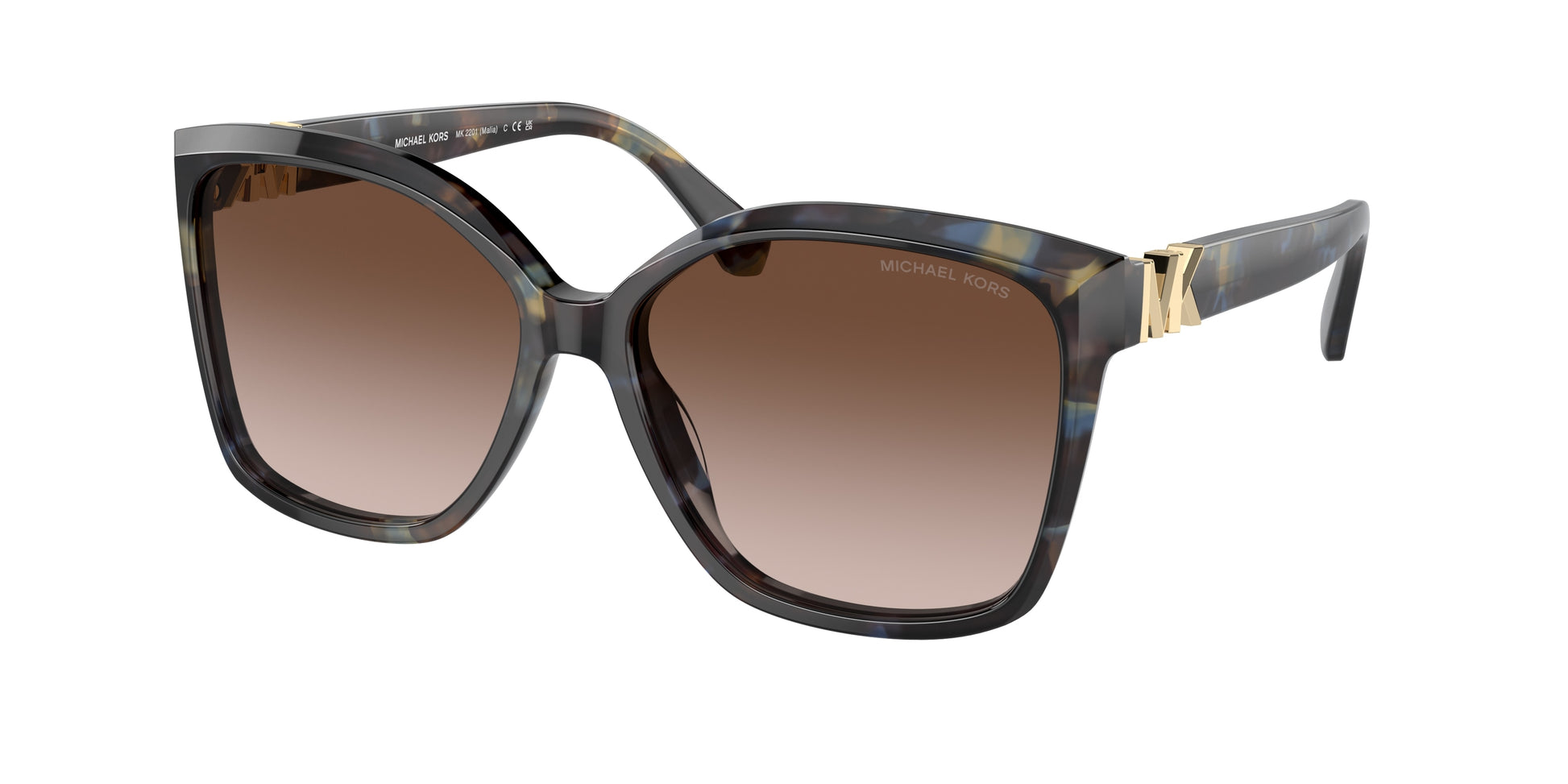 Michael Kors MALIA MK2201 Square Sunglasses  395213-Bright Blue Tortoise 58-135-15 - Color Map Blue