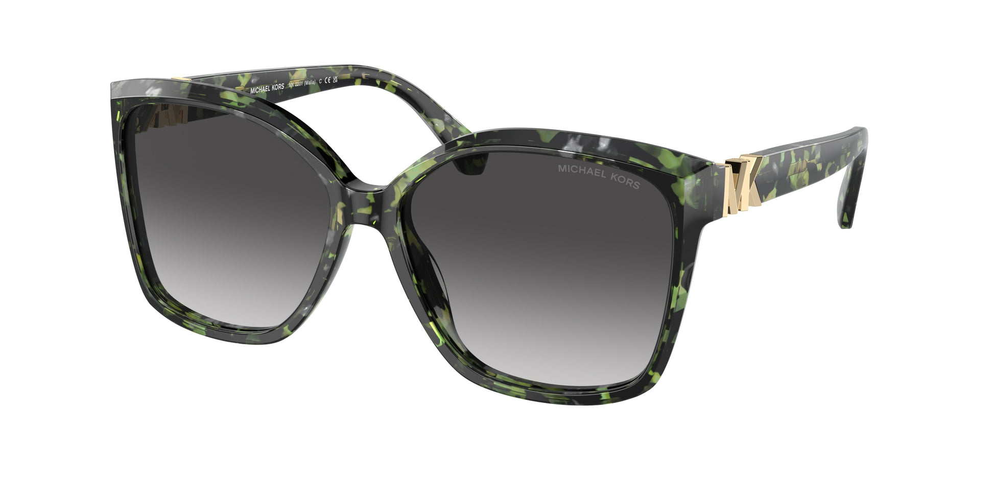 Michael Kors MALIA MK2201 Square Sunglasses  39538G-Amazon Green Tortoise 58-135-15 - Color Map Green