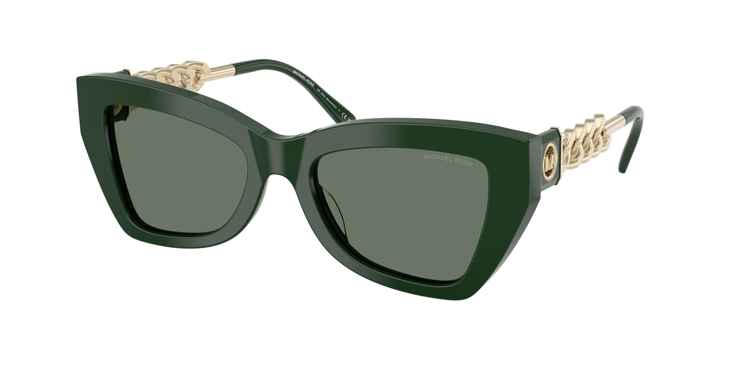 Michael Kors MONTECITO MK2205 Cat Eye Sunglasses  40063H-Bosco Solid 52-140-19 - Color Map Green