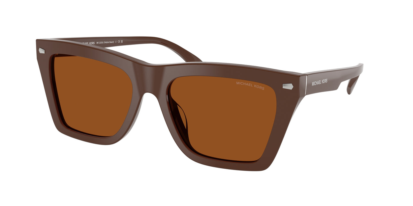 Michael Kors PEBBLE BEACH MK2225U Square Sunglasses  400773-Nutmeg Solid 56-145-18 - Color Map Brown