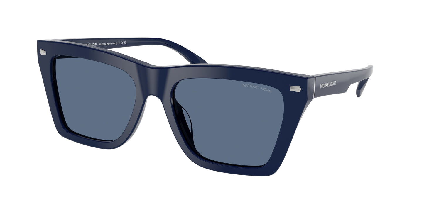 Michael Kors PEBBLE BEACH MK2225U Square Sunglasses  400980-Navy Solid 56-145-18 - Color Map Blue
