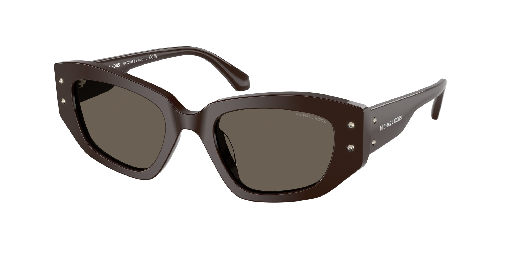 Michael Kors LE PRAZ MK2234B Irregular Sunglasses  4007/3-Chocolate 50-140-21 - Color Map Brown