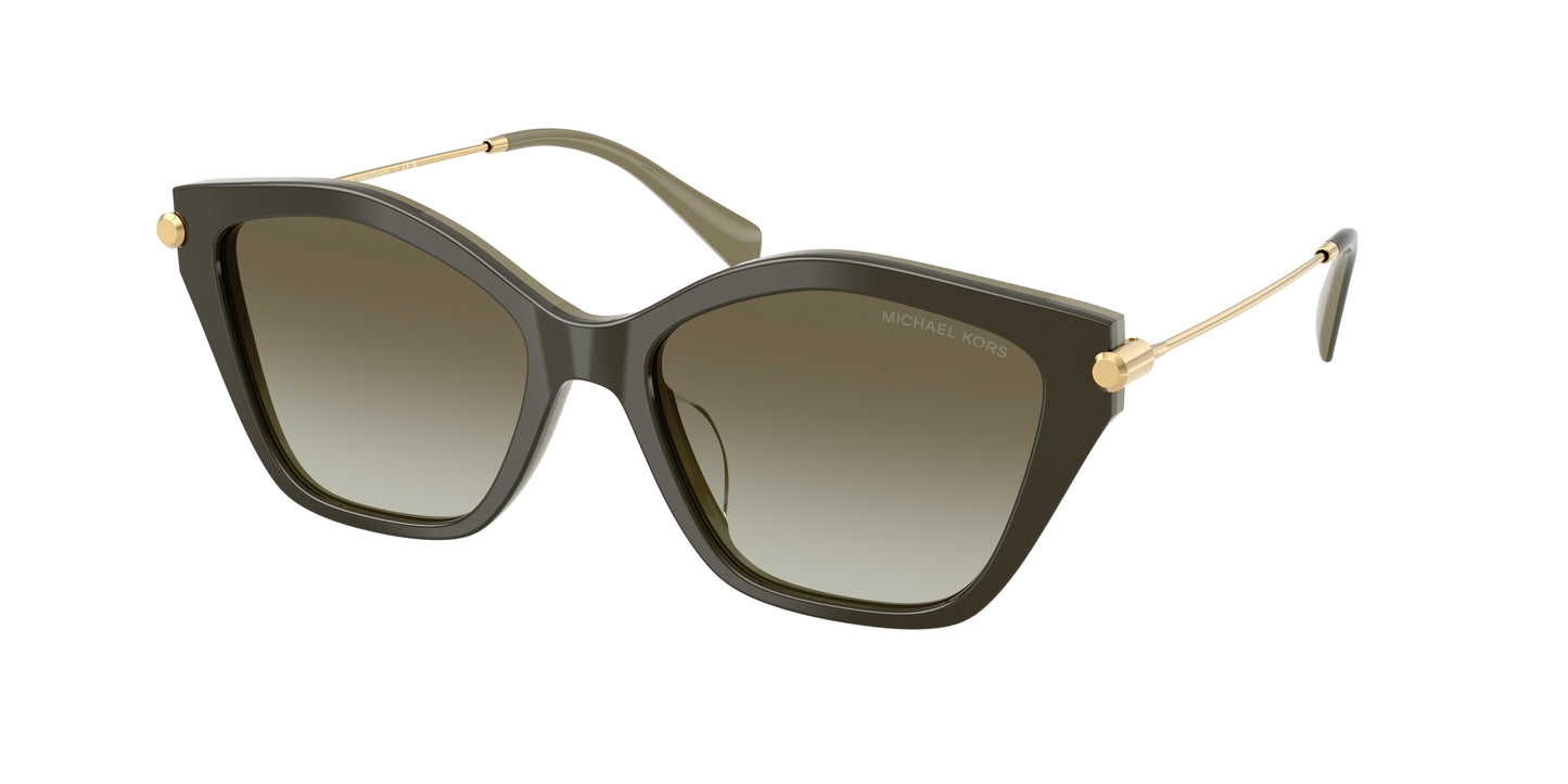 Michael Kors CATSKILLS MK2246U Irregular Sunglasses 40193M-Olive Smoke 54-140-17 - Color Map Green