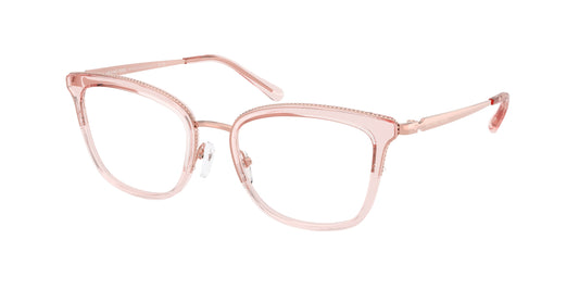 Michael Kors COCONUT GROVE MK3032 Square Eyeglasses  3417-Rose Gold/Pink Transparent 51-140-19 - Color Map Gold