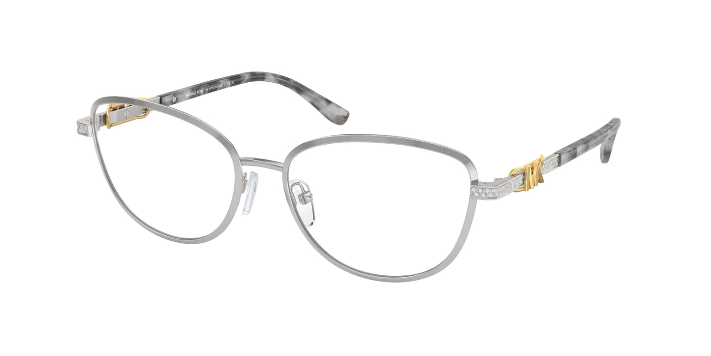 Michael Kors CORDOBA MK3076B Cat Eye Eyeglasses 1893-Shiny Silver 55-140-16 - Color Map Silver