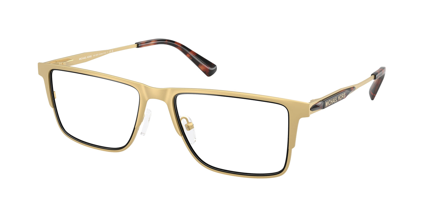 Michael Kors HIDDEN HILLS MK3097 Rectangle Eyeglasses 1908-Yellow Gold 55-145-18 - Color Map Yellow
