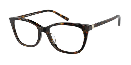 Michael Kors EDINBURGH MK4085U Rectangle Eyeglasses  3006-Bio Dark Tortoise 52-140-17 - Color Map Brown