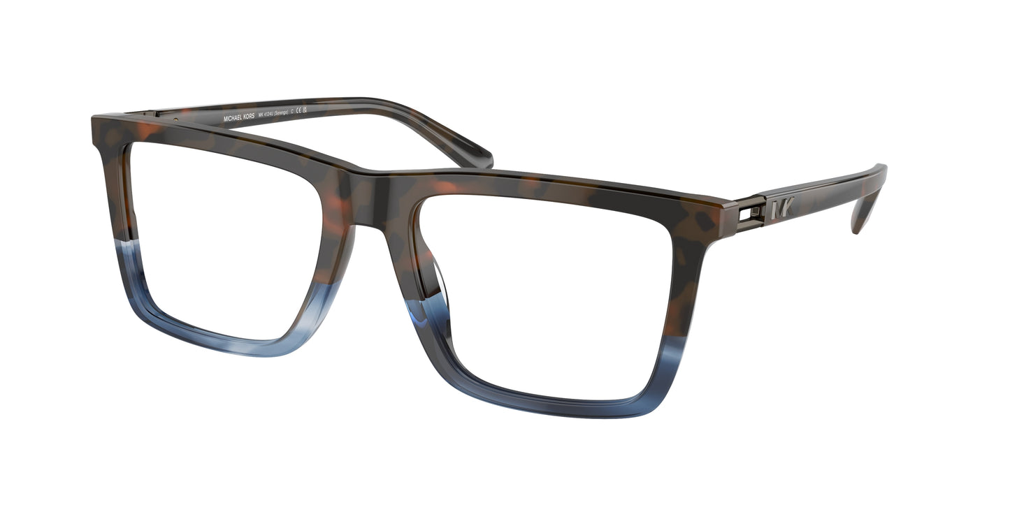 Michael Kors SORENGO MK4124U Rectangle Eyeglasses 3977-Blue Block Tortoise 55-145-19 - Color Map Blue