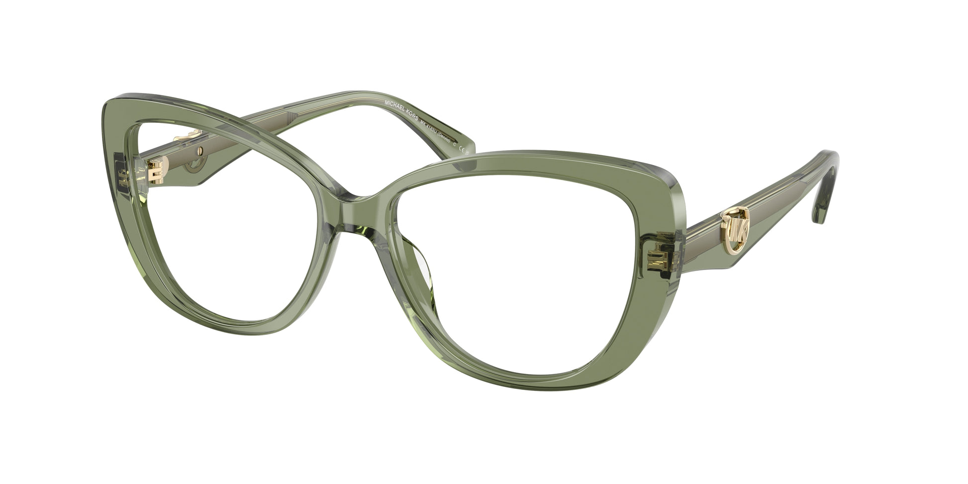 Michael Kors DERVIO MK4163U Butterfly Eyeglasses  3961-Green Transparent 54-140-16 - Color Map Green