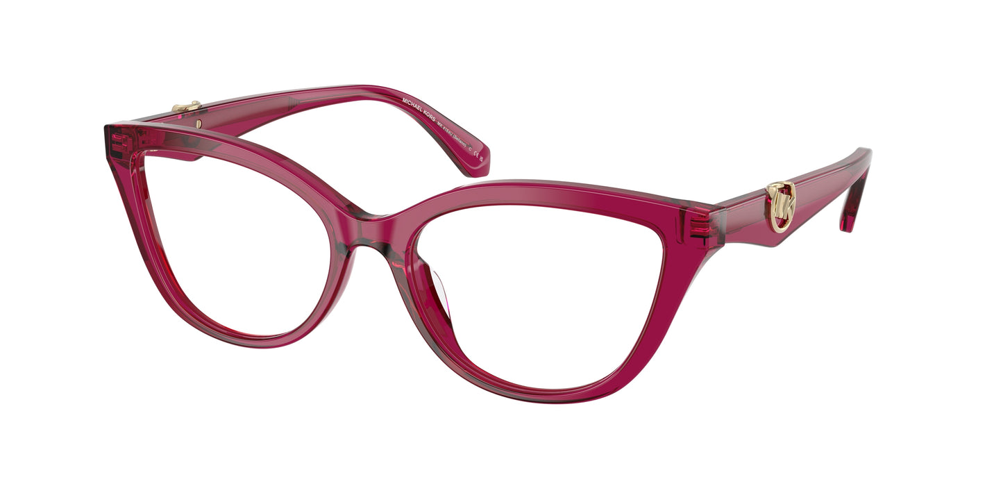 Michael Kors BELLANO MK4164U Cat Eye Eyeglasses  4032-Transparent Plum 54-140-17 - Color Map Violet