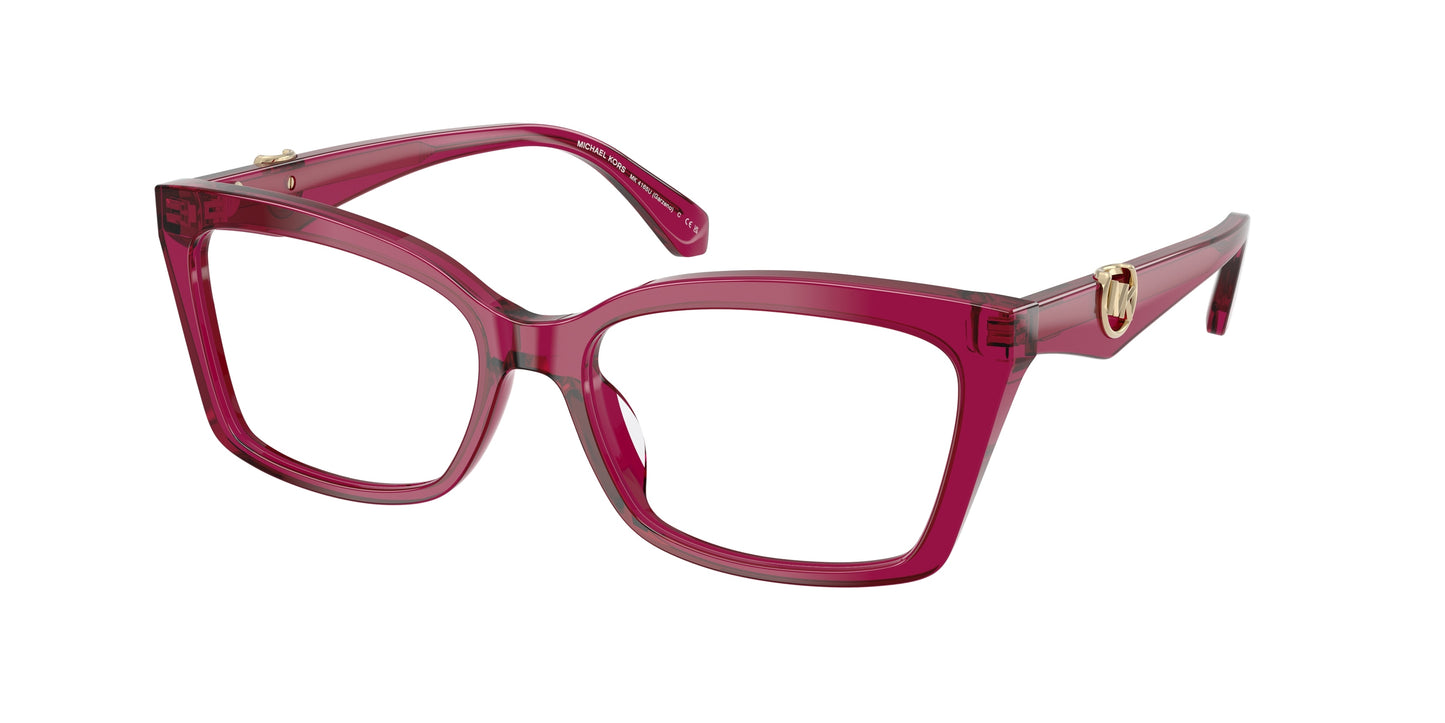Michael Kors GARZENO MK4165U Rectangle Eyeglasses  4032-Transparent Plum 53-140-16 - Color Map Violet