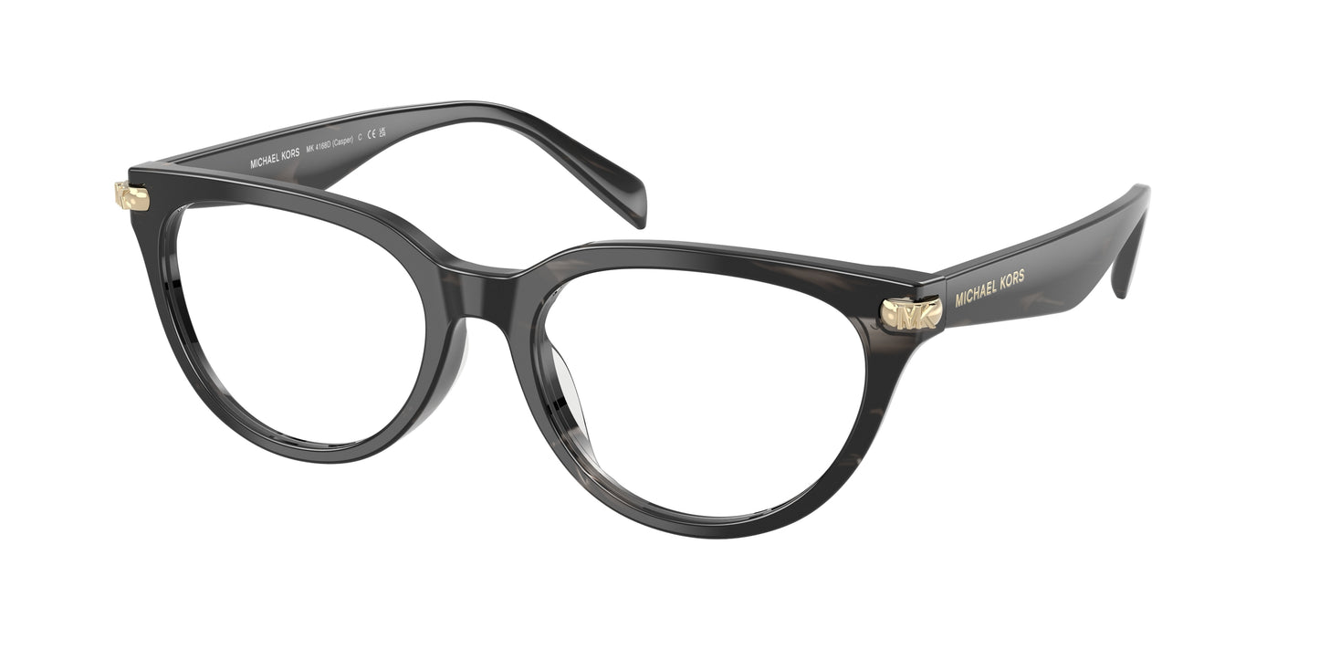 Michael Kors CASPER MK4168D Cat Eye Eyeglasses  4034-Black Horn 54-145-18 - Color Map Black