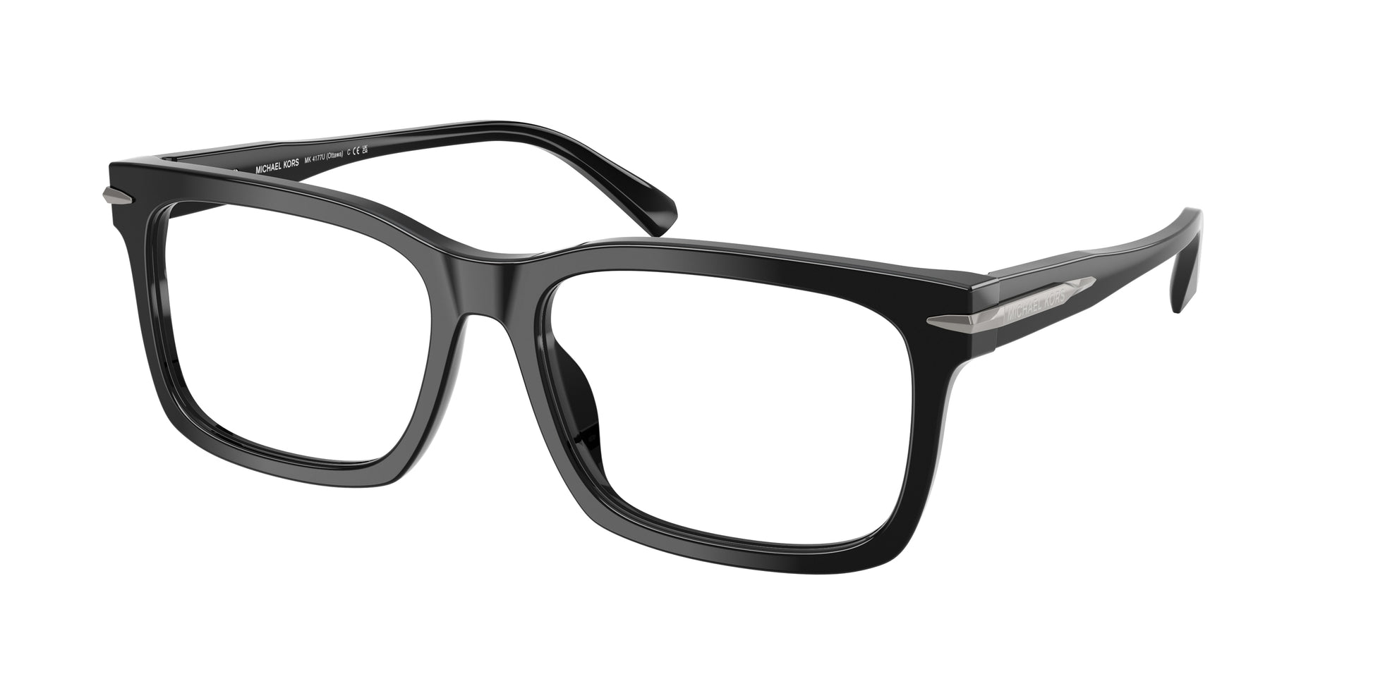 Michael Kors OTTAWA MK4177U Rectangle Eyeglasses  3005-Black 57-150-17 - Color Map Black