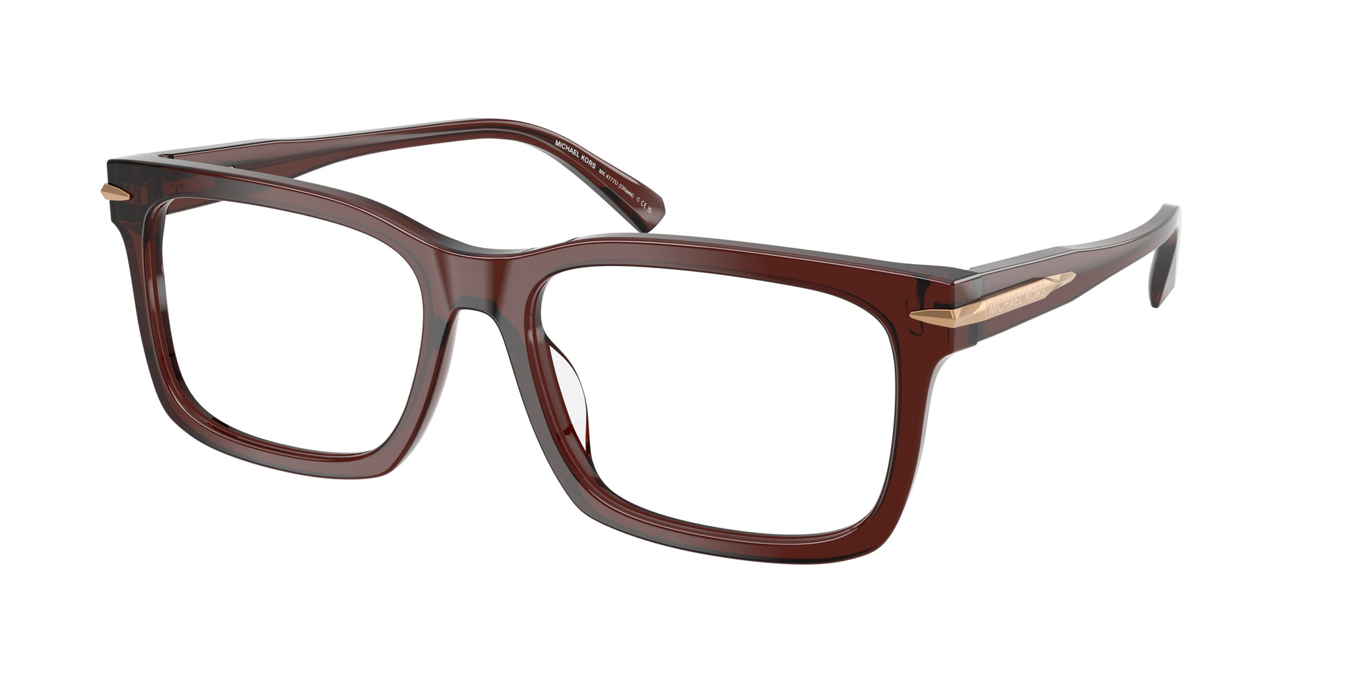 Michael Kors OTTAWA MK4177U Rectangle Eyeglasses  3401-Brown Transparent 55-145-17 - Color Map Brown