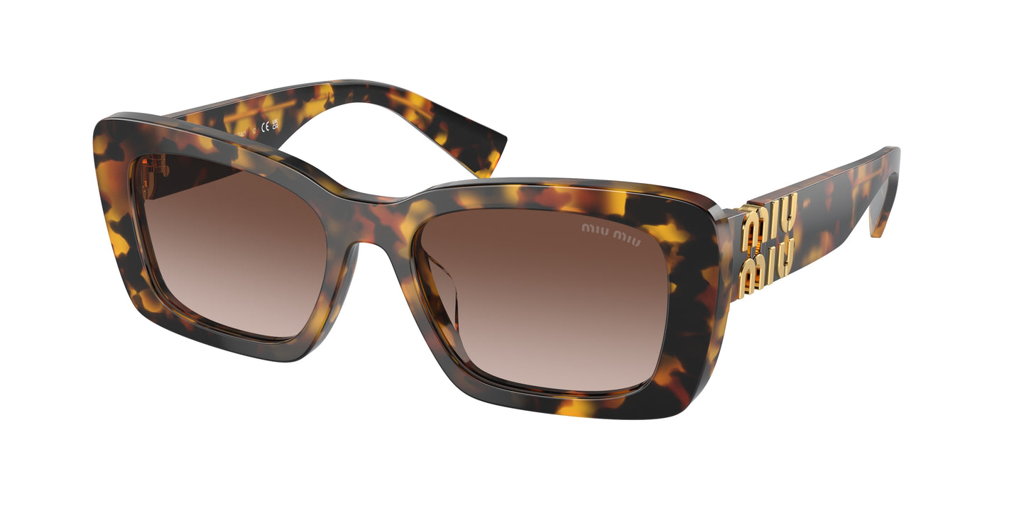 Miu Miu MU07YS Rectangle Sunglasses VAU6S1-Honey Havana 53-135-18 - Color Map Tortoise