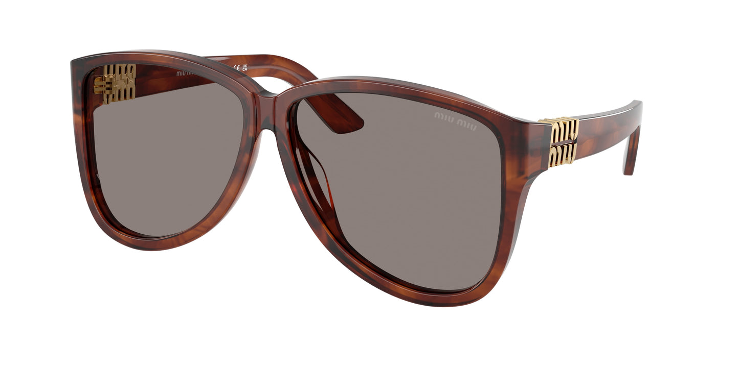 Miu Miu MUA08S Pilot Sunglasses 26E80Q-Striped Tobacco 61-140-12 - Color Map Brown