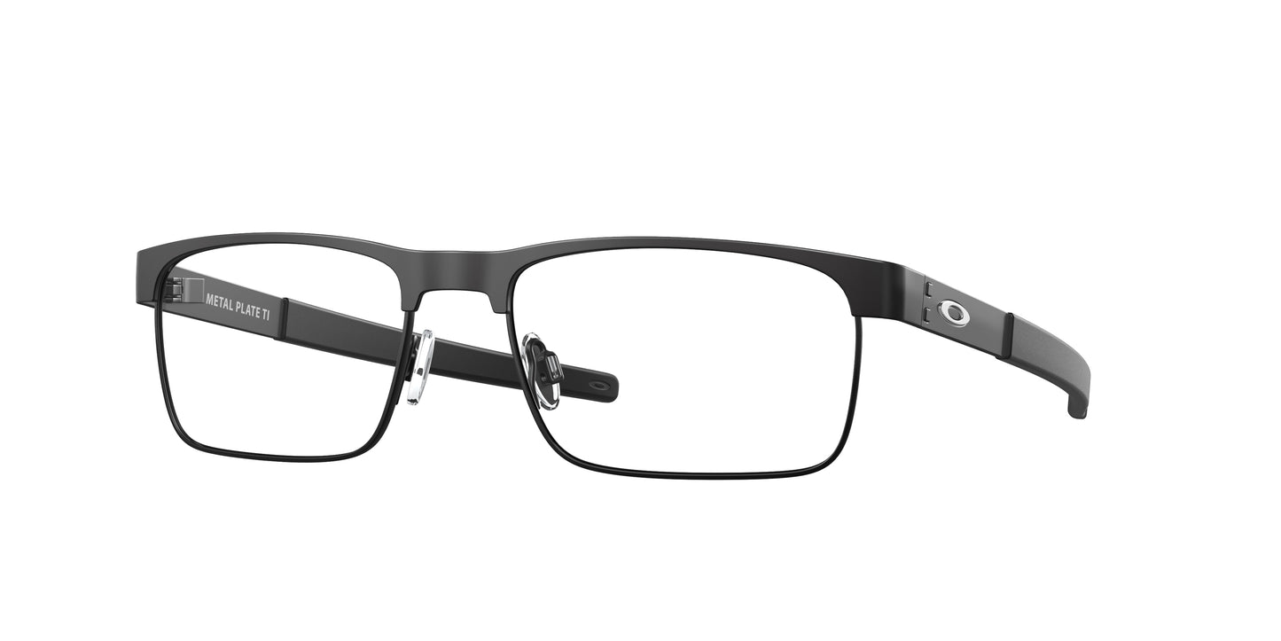 Oakley Optical METAL PLATE TI OX5153 Square Eyeglasses 515301-Satin Black 56-138-18 - Color Map Black