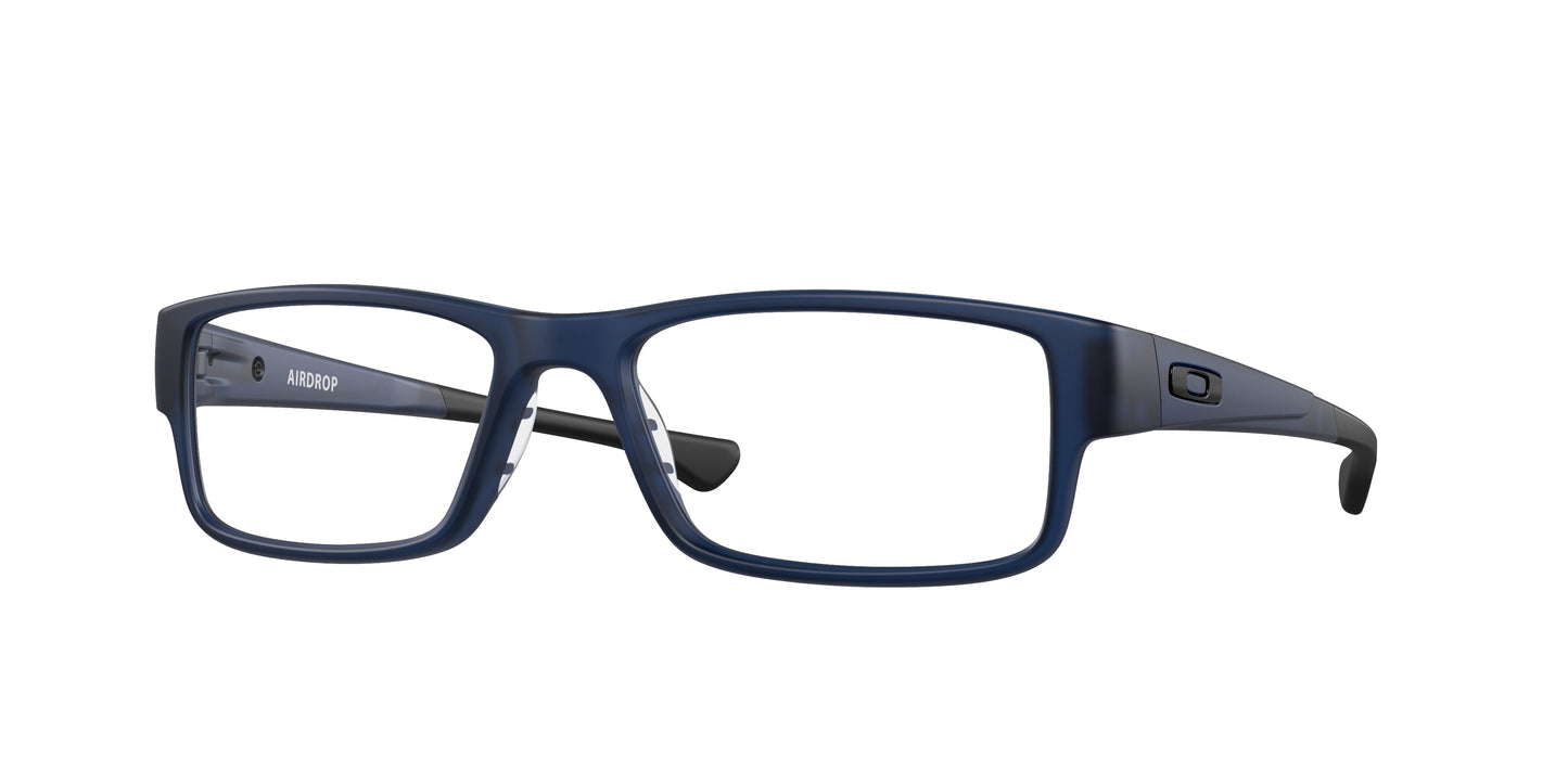 Oakley Optical AIRDROP OX8046 Rectangle Eyeglasses 804618-Matte Translucent Blue 59-148-18 - Color Map Blue