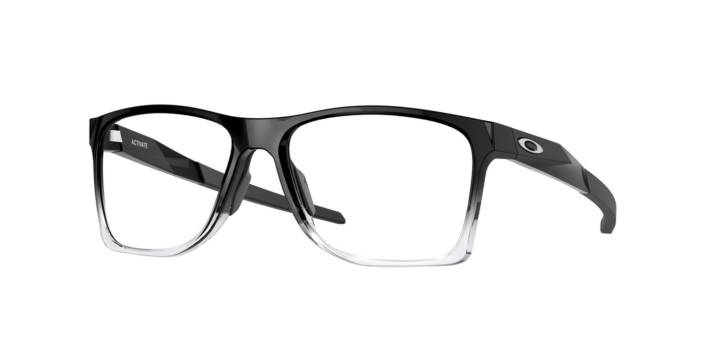 Oakley Optical ACTIVATE OX8173 Square Eyeglasses 817304-Polished Black Fade 55-141-16 - Color Map Black
