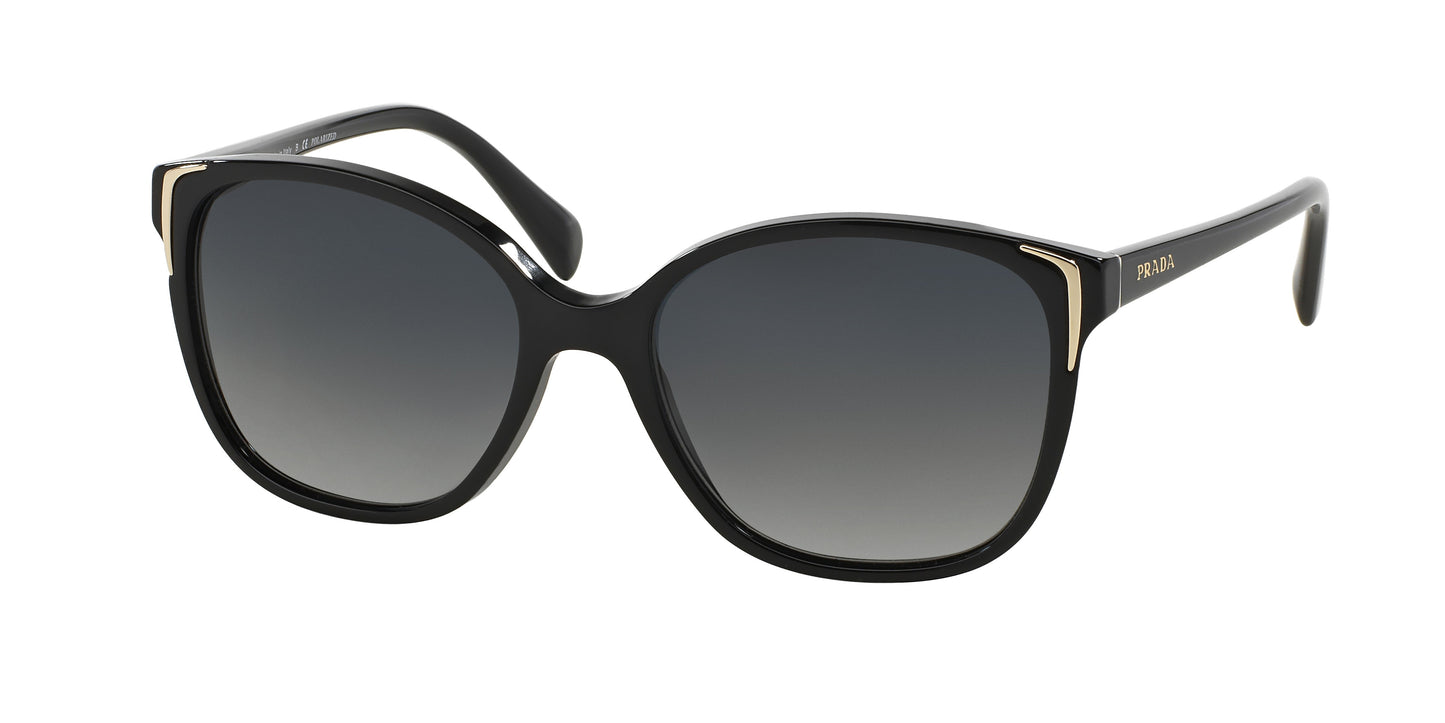 Prada CONCEPTUAL PR01OS Square Sunglasses 1AB5W1-Black 55-140-17 - Color Map Black
