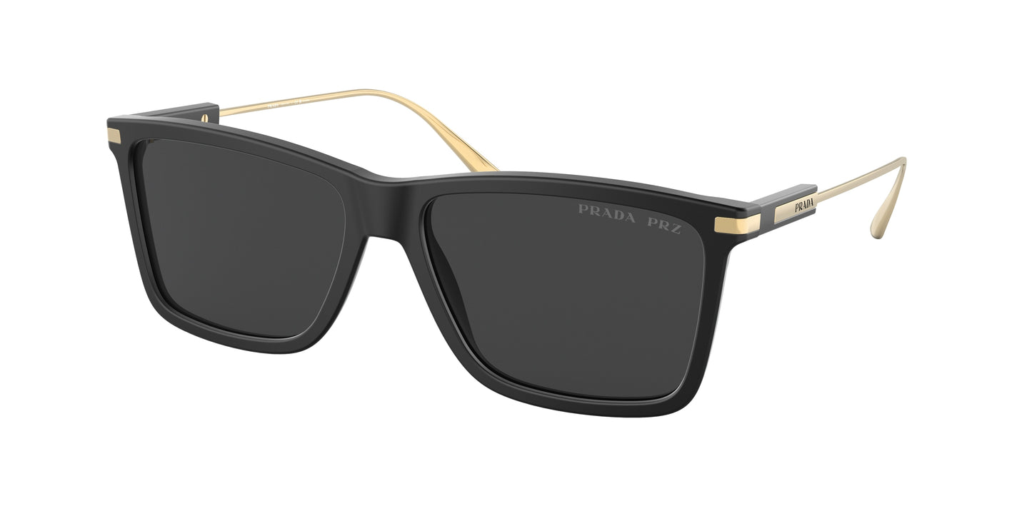Prada PR01ZS Rectangle Sunglasses 1BO08G-Matte Black 58-140-16 - Color Map Black