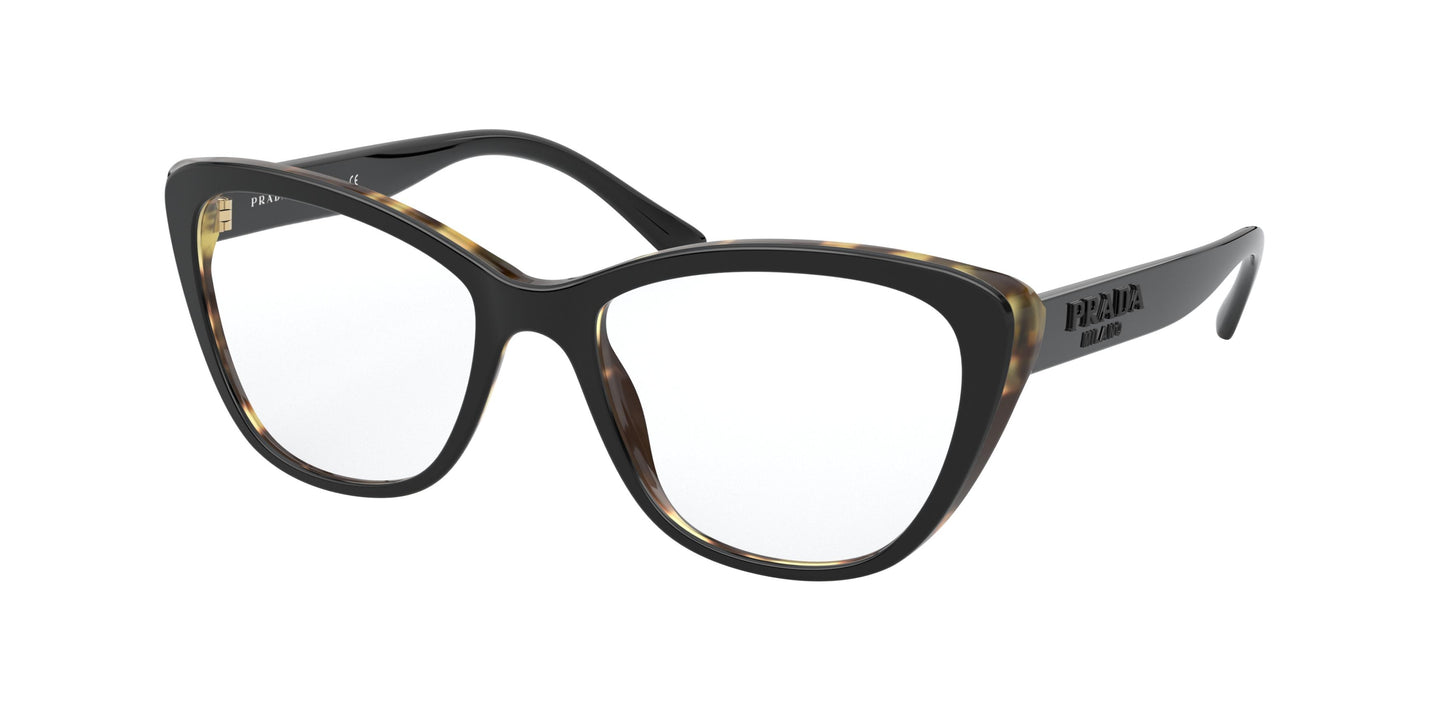 Prada PR04WV Butterfly Eyeglasses 3891O1-Black/Medium Havana 54-140-18 - Color Map Black