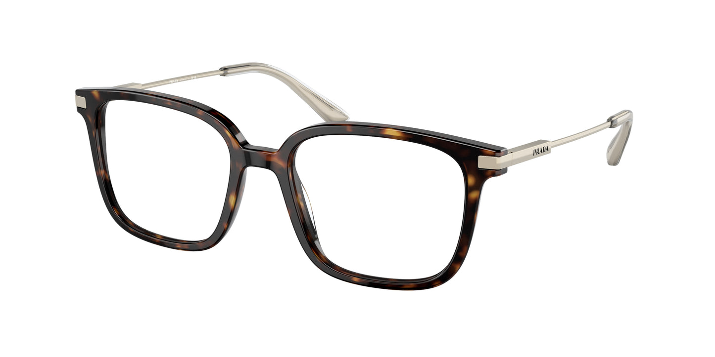 Prada PR04ZV Pillow Eyeglasses 2AU1O1-Tortoise 52-145-18 - Color Map Tortoise