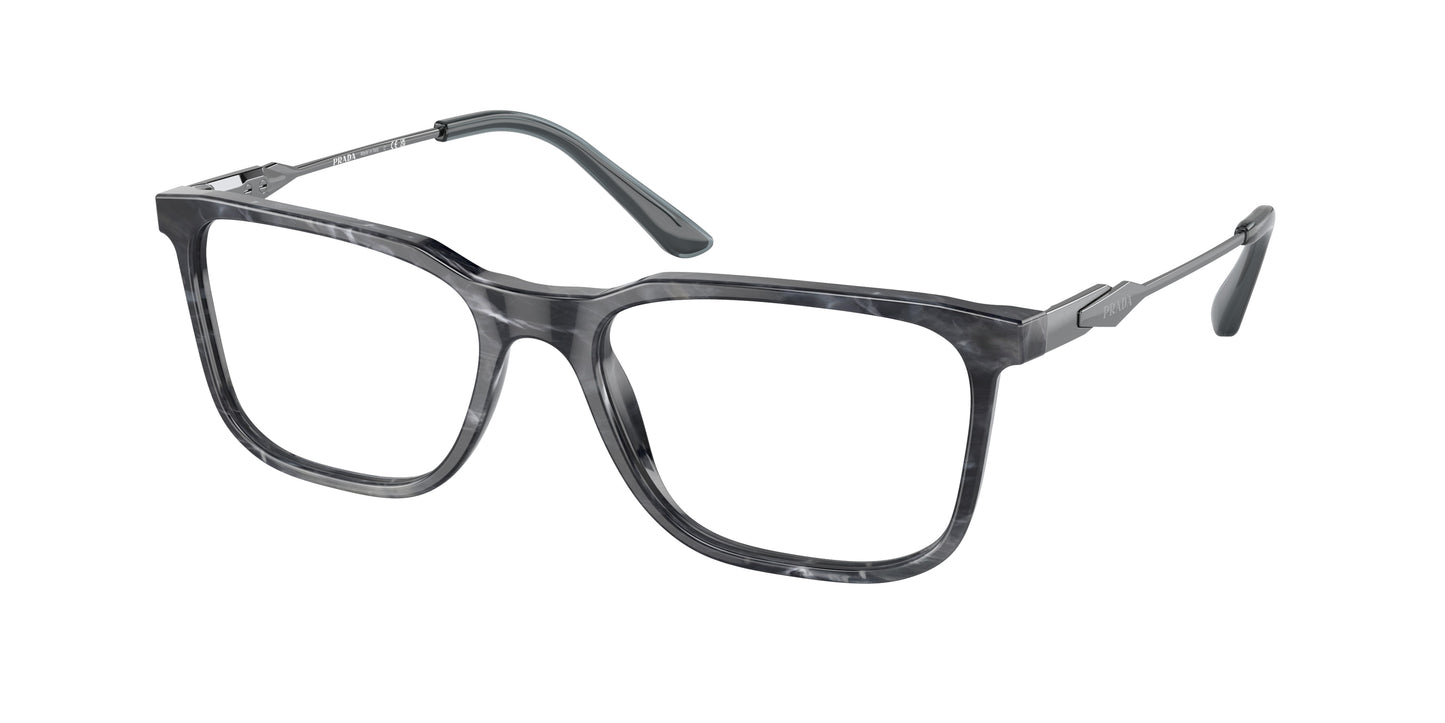 Prada PR05ZV Rectangle Eyeglasses 13F1O1-Graphite Stone 55-140-18 - Color Map Grey