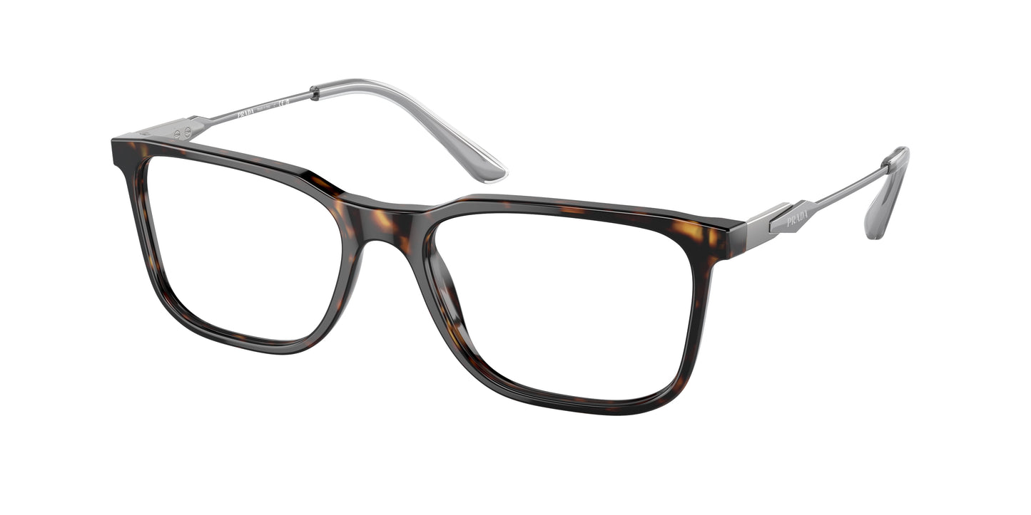 Prada PR05ZV Rectangle Eyeglasses 2AU1O1-Tortoise 55-140-18 - Color Map Tortoise