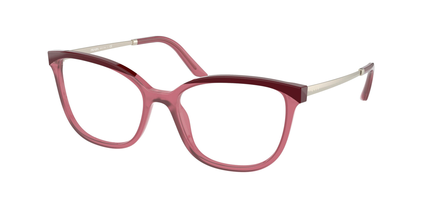 Prada PR07WV Cat Eye Eyeglasses 08N1O1-Bordeaux/Opal Cherry 54-140-17 - Color Map Red