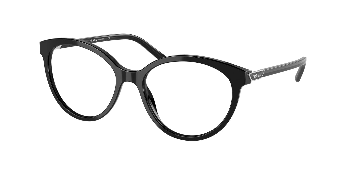 Prada PR08YV Oval Eyeglasses 1AB1O1-Black 54-140-17 - Color Map Black