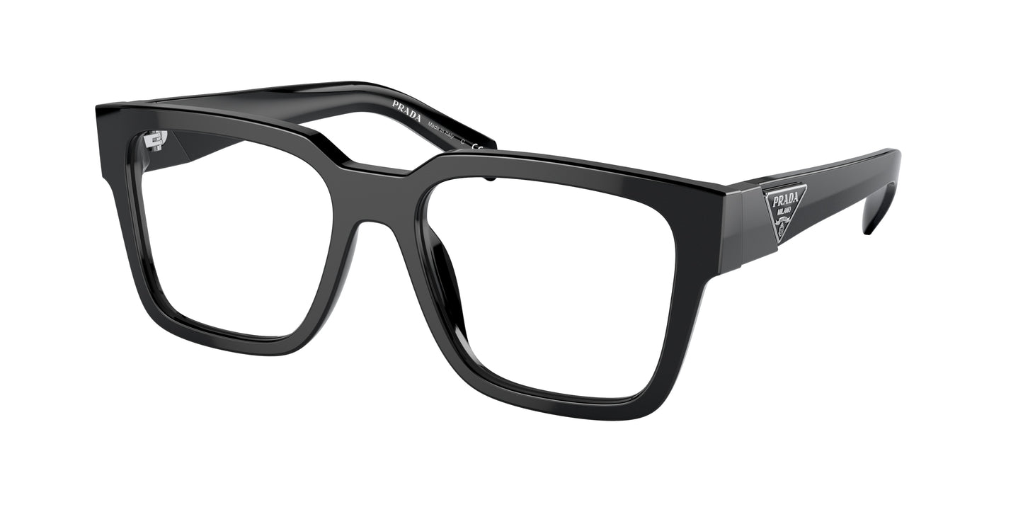 Prada PR08ZVF Square Eyeglasses 1AB1O1-Black 54-140-18 - Color Map Black