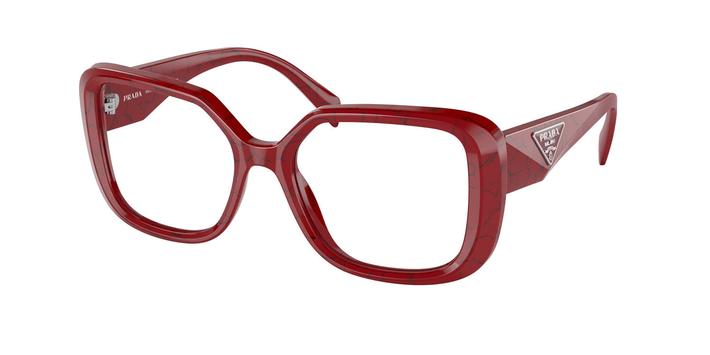 Prada PR10ZV Square Eyeglasses 15D1O1-Etruscan Marble 53-140-18 - Color Map Red