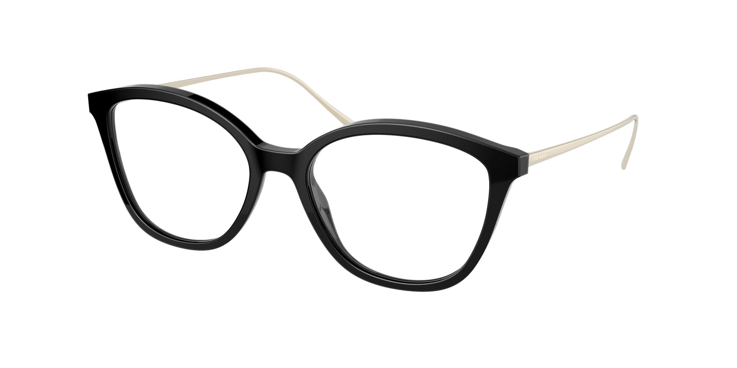 Prada CONCEPTUAL PR11VV Square Eyeglasses 1AB1O1-Black 53-140-17 - Color Map Black